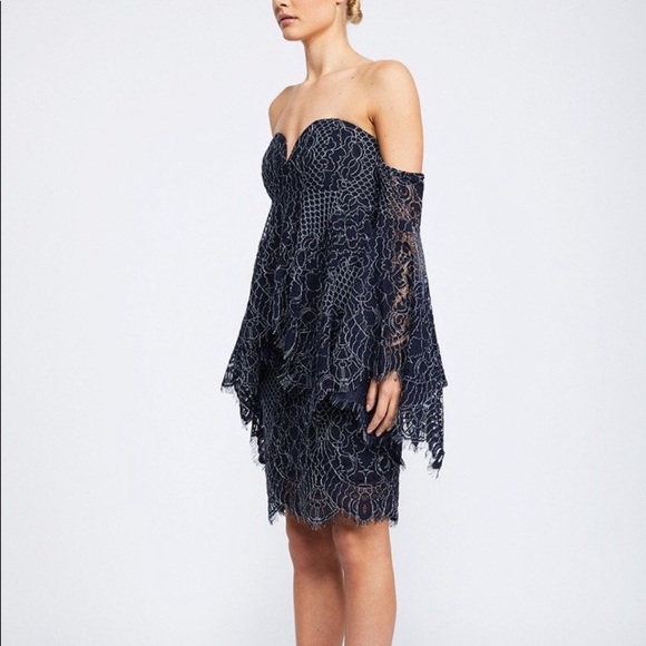 New Shona Joy Navy Lace Dress - Picture 4 of 6